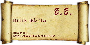 Bilik Béla névjegykártya